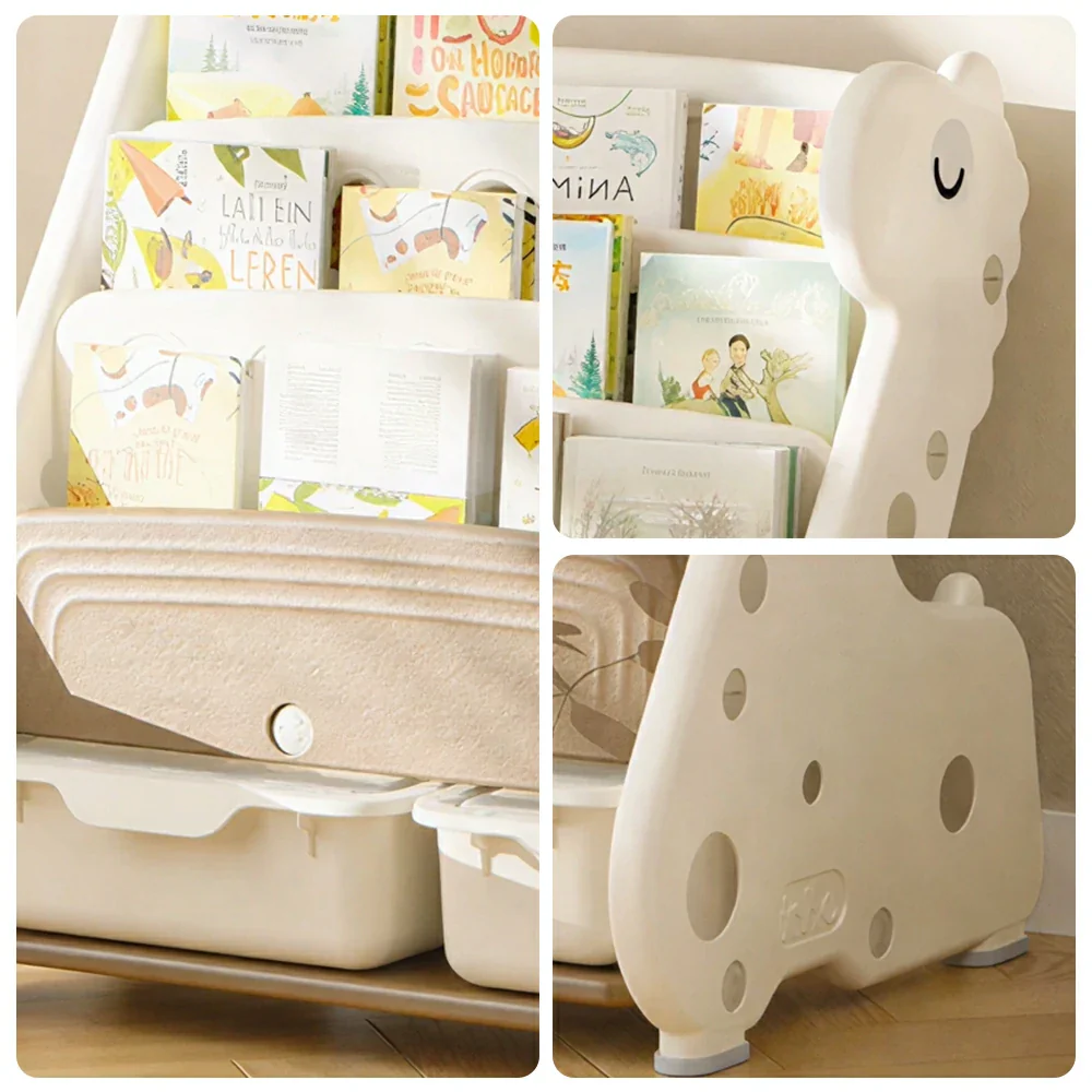 LIVARA Kids Book and Toy Storage Cabinet with Open Shelves and Storage Boxes for Kids Room and Learning Space - Image 3