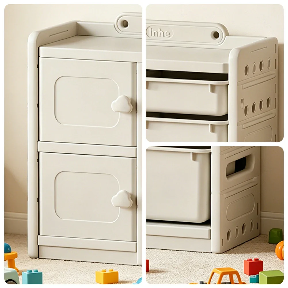 LIVARA Kids Storage Cabinet with Open Storage and Drawer Boxes 73x33x67cm for Kids Room and Playroom - Image 3