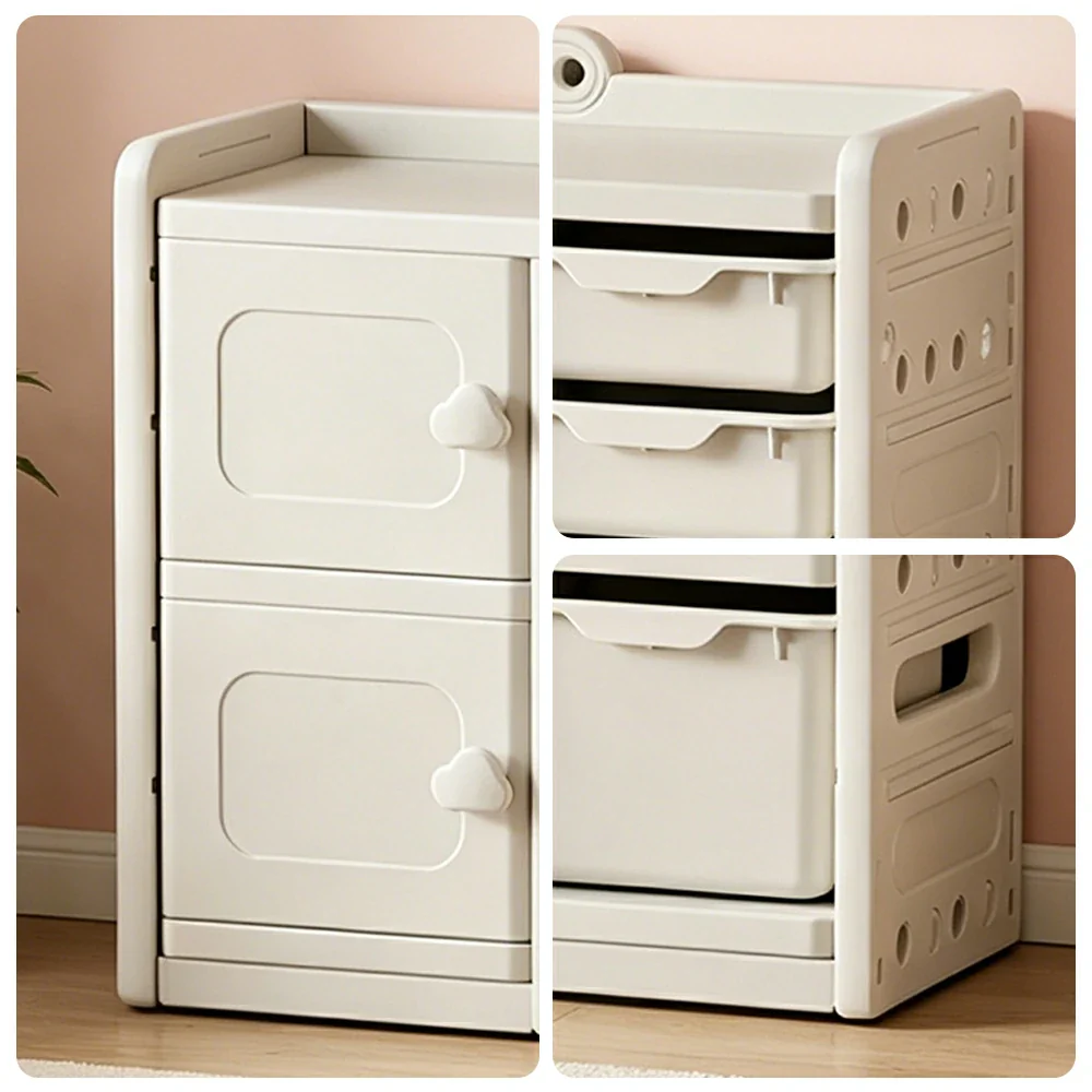 LIVARA Kids Storage Cabinet with Open Storage and Drawer Boxes 108x33x67cm for Kids Room and Playroom - Image 3