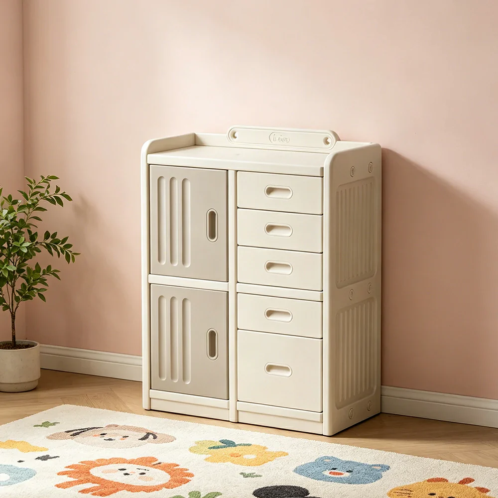 LIVARA Kids Storage Cabinet with Large Capacity Storage and Feeding Platform for Kids Room Living Room and Nursery - Image 2