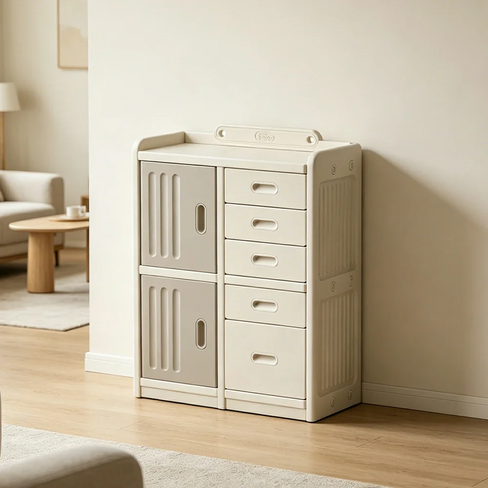 LIVARA Kids Storage Cabinet with Large Capacity Storage and Feeding Platform for Kids Room Living Room and Nursery - Image 4