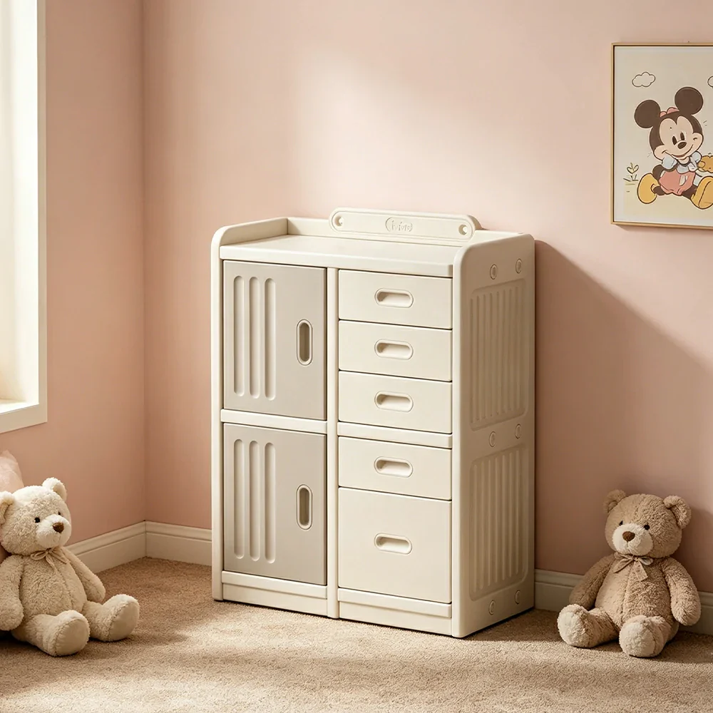 LIVARA Kids Storage Cabinet with Large Capacity Storage and Feeding Platform for Kids Room Living Room and Nursery - Image 5