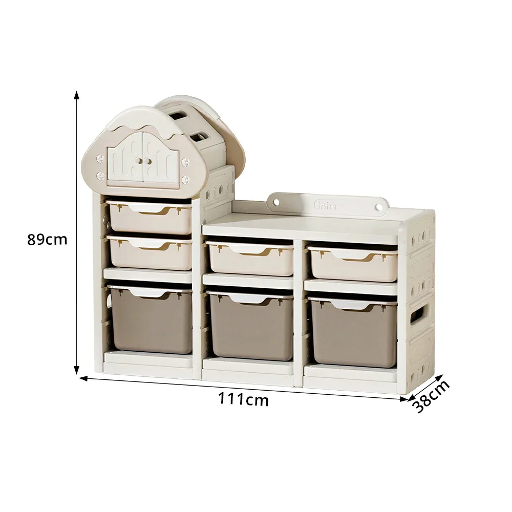 LIVARA Kids Storage Cabinet with Food-Grade PE and Play House Design 111cm for Kids Room and Playroom - Image 8