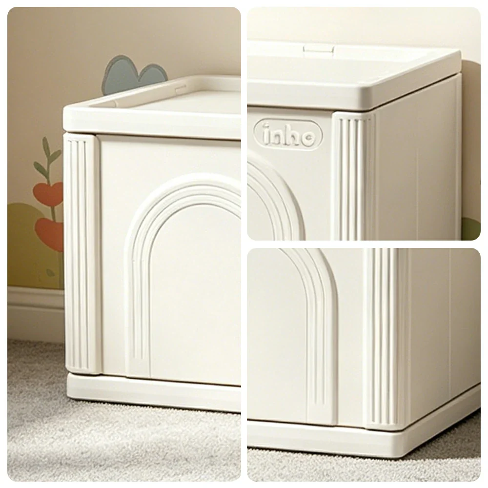 LIVARA Kids Storage Cabinet with Hanging Space and Feeding Platform for Kids Room Living Room and Nursery - Image 3