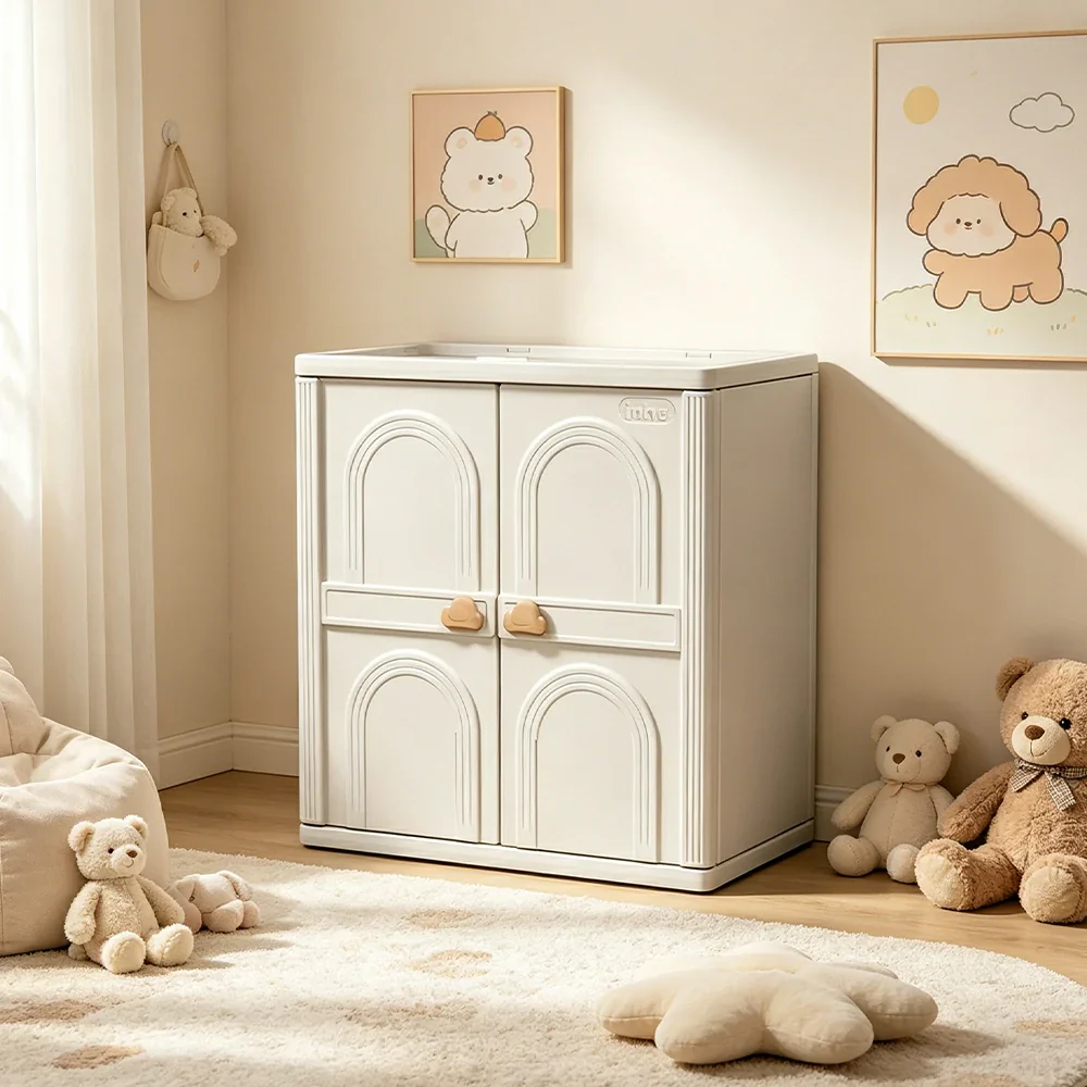 LIVARA Kids Nursery Storage Cabinet with Food-Grade PE and Top Shelf for Kids Room and Home Storage - Image 4