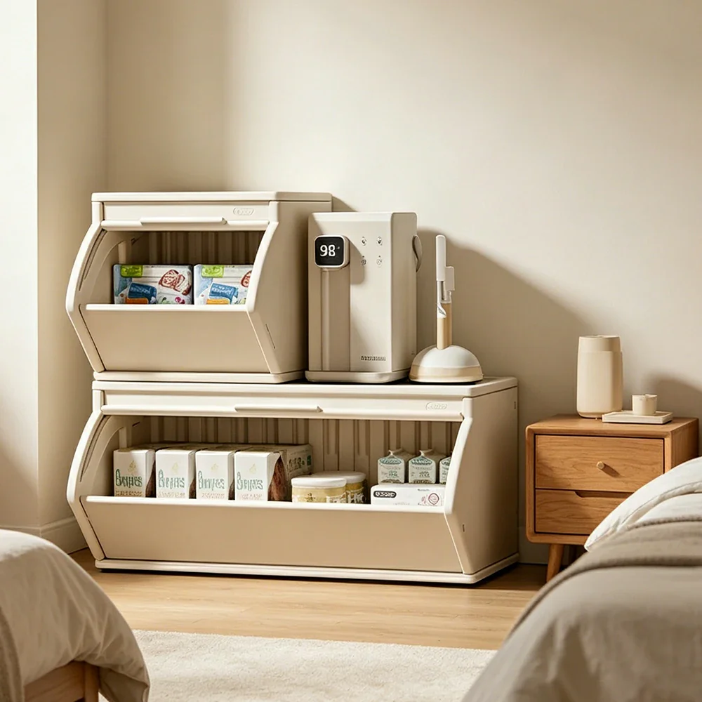 LIVARA Modular Storage Cabinet with DIY Combination and Dust-Proof Doors for Kids Room Bedroom and Living Room - White - Image 4