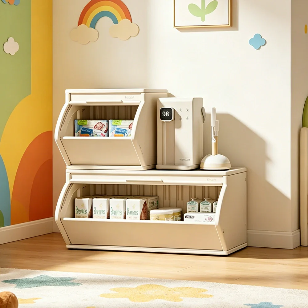 LIVARA Modular Storage Cabinet with DIY Combination and Dust-Proof Doors for Kids Room Bedroom and Living Room - White - Image 6