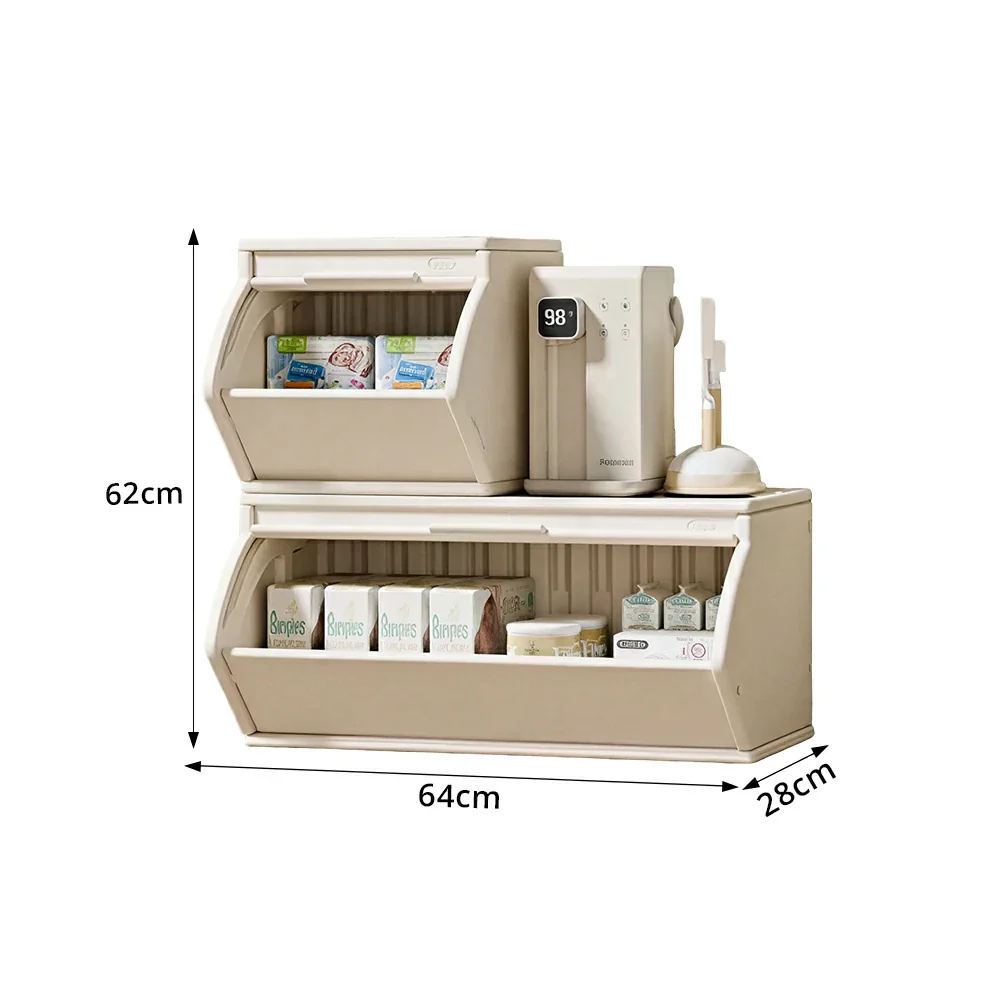 LIVARA Modular Storage Cabinet with DIY Combination and Dust-Proof Doors for Kids Room Bedroom and Living Room - White - Image 8