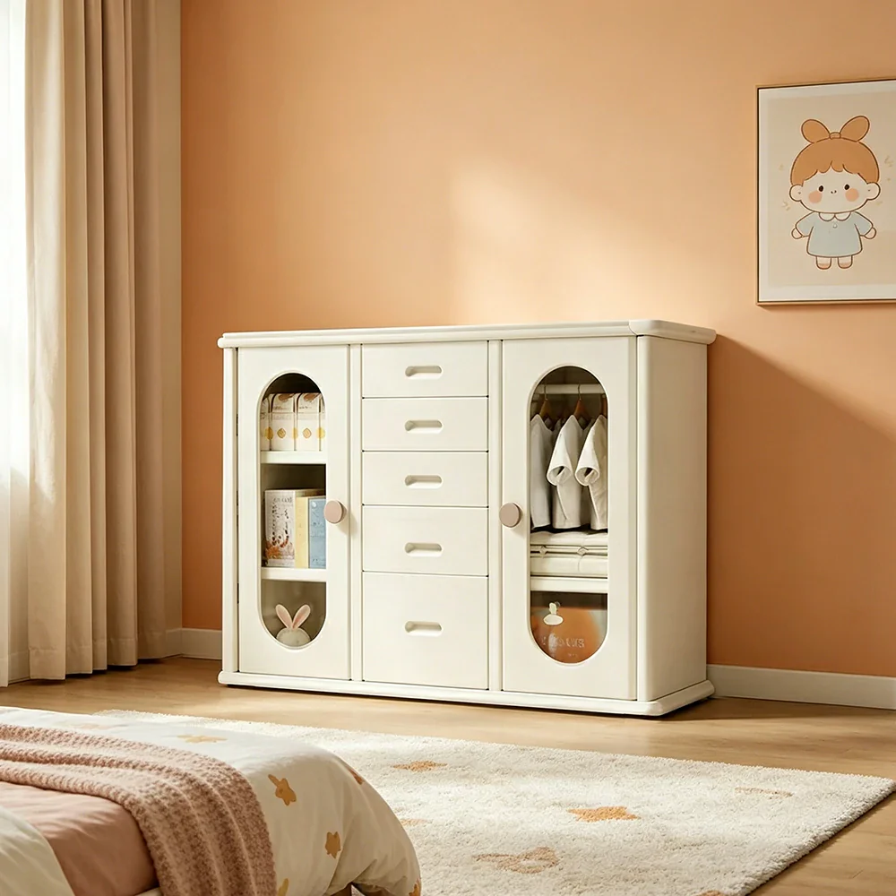LIVARA Baby Nursery Storage Cabinet with Visual Doors and Dust-Proof Storage for Nursery and Home Organisation - Image 5