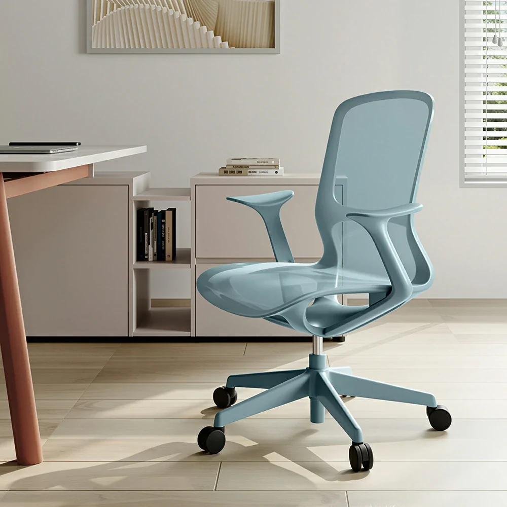 LIVARA Modern Ergonomic Mesh Office Chair Comfortable Computer Chair with Armrests for Study Room Workspace - Blue - Image 4