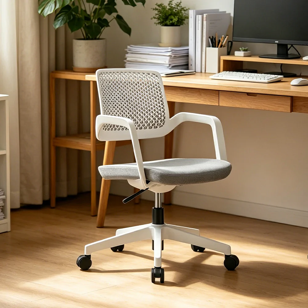 LIVARA Modern Ergonomic Office Chair Breathable Mesh Back Swivel Desk Chair for Home Office Study Room - Grey - Image 2