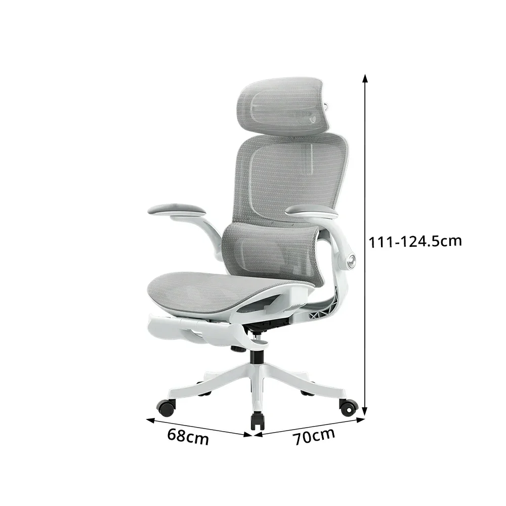LIVARA P2 Pro+ Ergonomic Mesh Office Chair 4D Headrest Reclining Chair with Footrest Adjustable Armrests - White - Image 7