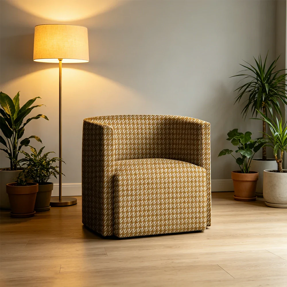 LIVARA Modern Lounge Sofa Chair with Solid Timber Frame and High-resilience Cushion for Living Room and Lounge - Yellow - Image 5
