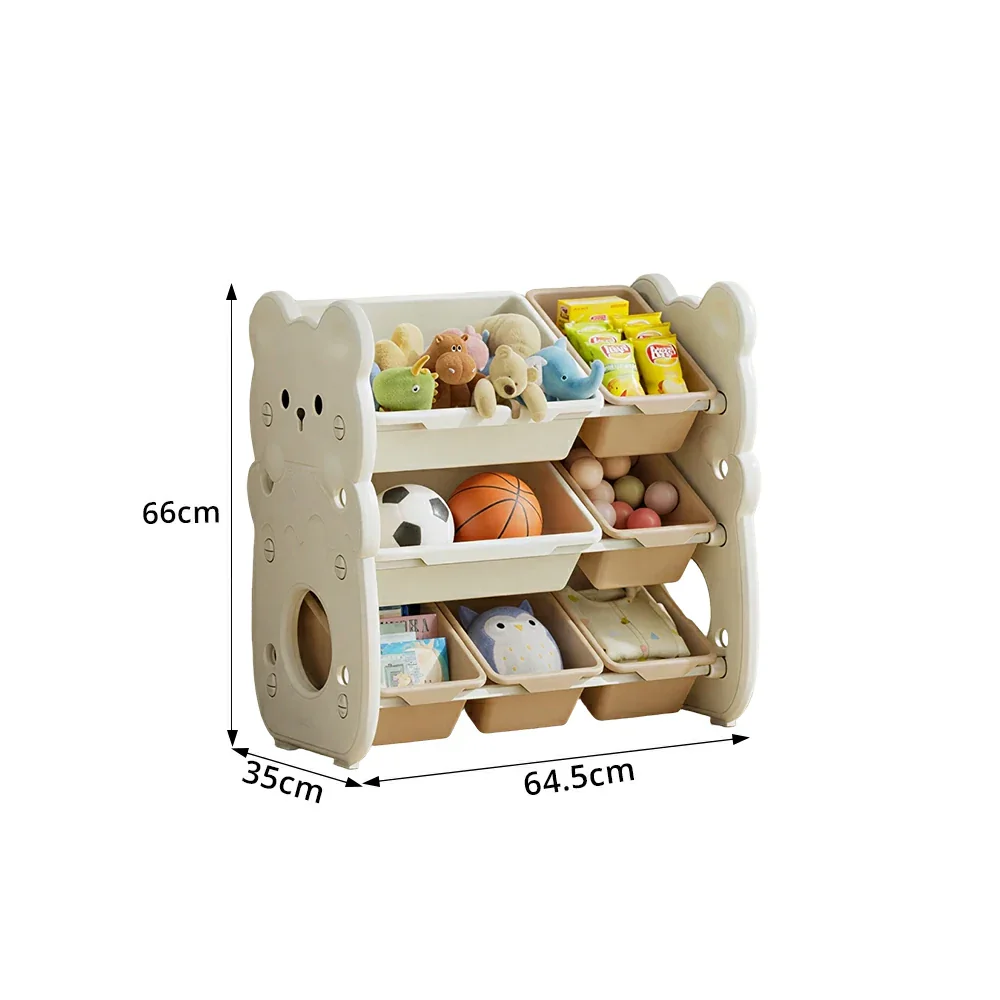 LIVARA Kids Toy Storage Rack with Dual Storage Modes and HDPE Material 64.5cm for Kids Room and Playroom - White - Image 8