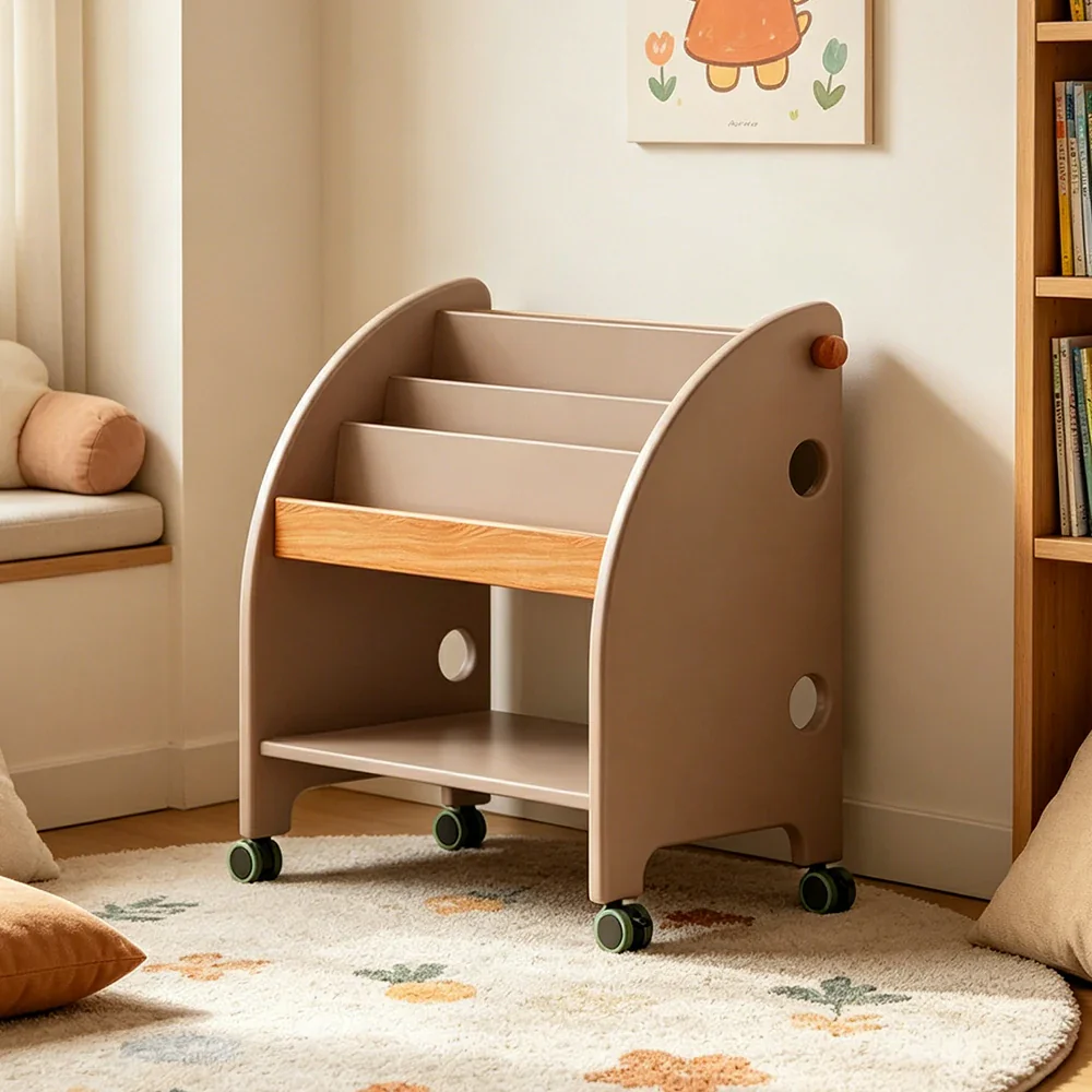 LIVARA Kids Picture Book Rack - Child-Friendly Storage Shelf - Bedroom Playroom Organizer - Sakura Pink - Image 5