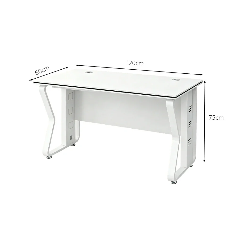 LIVARA Office Desk 120cm Single Workstation with Hidden Cable Management & Reinforced Steel Frame - White - Image 7