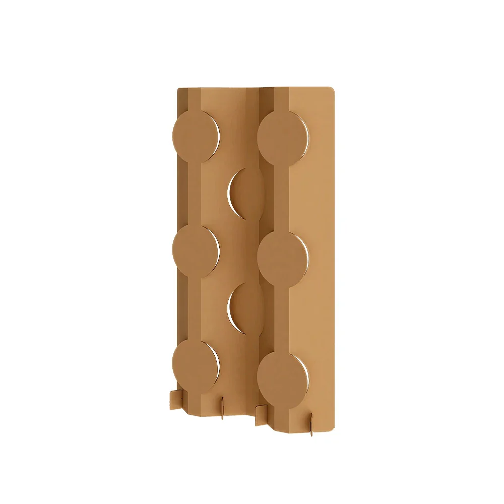 LIVARA Modular Corrugated Paper Folding Screen Geometric Circle Design Room Divider Decorative Partition Background Wall for Home Event - Beige