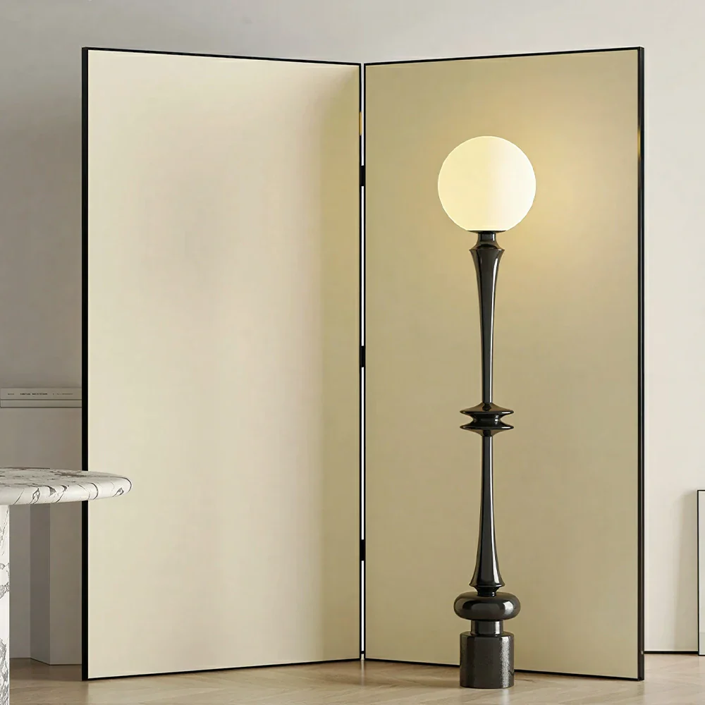 LIVARA 2 Panel Decorative Folding Screen Minimalist Design Room Divider Privacy Partition Modern Style for Living Room Bedroom Office - Cream - Image 5
