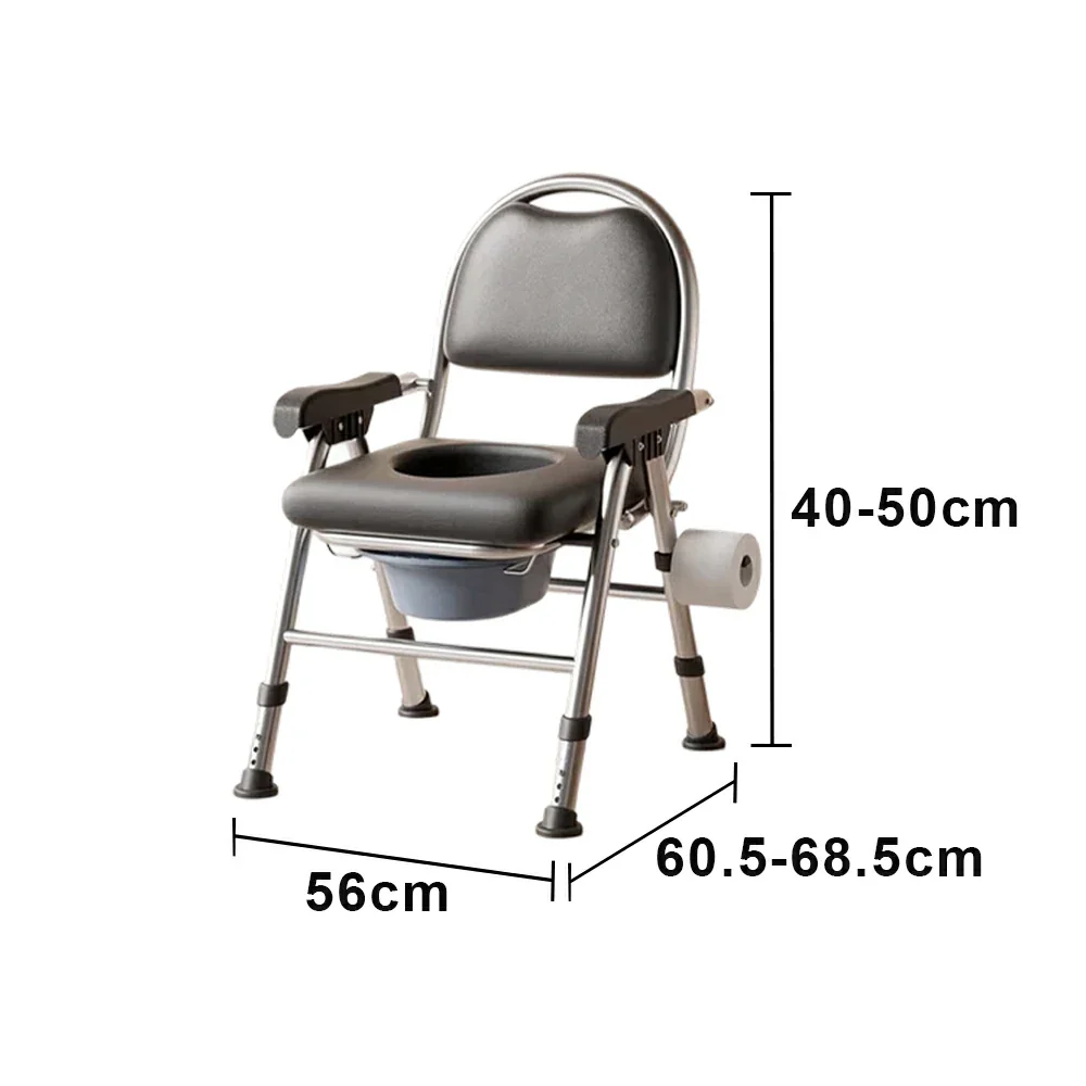 LIVARA Large Foldable Shower Chair Reinforced Steel Frame Adjustable Height Soft Cushion Backrest Anti-Tip for Elderly Pregnant Bathroom Use - Image 6