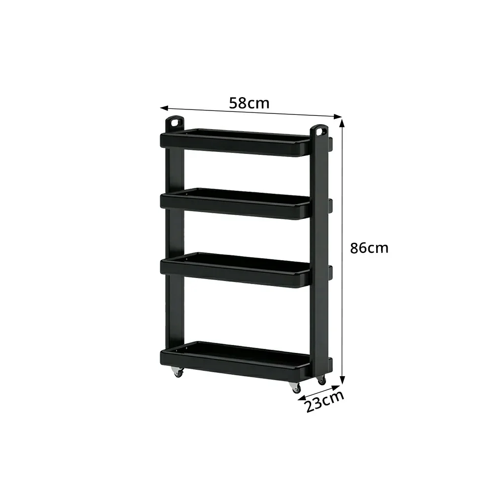 LIVARA Mobile Storage Rack Space Saving Solid Wood Shelf for Living Room Corners Kitchen & Study Areas - Black - Image 8