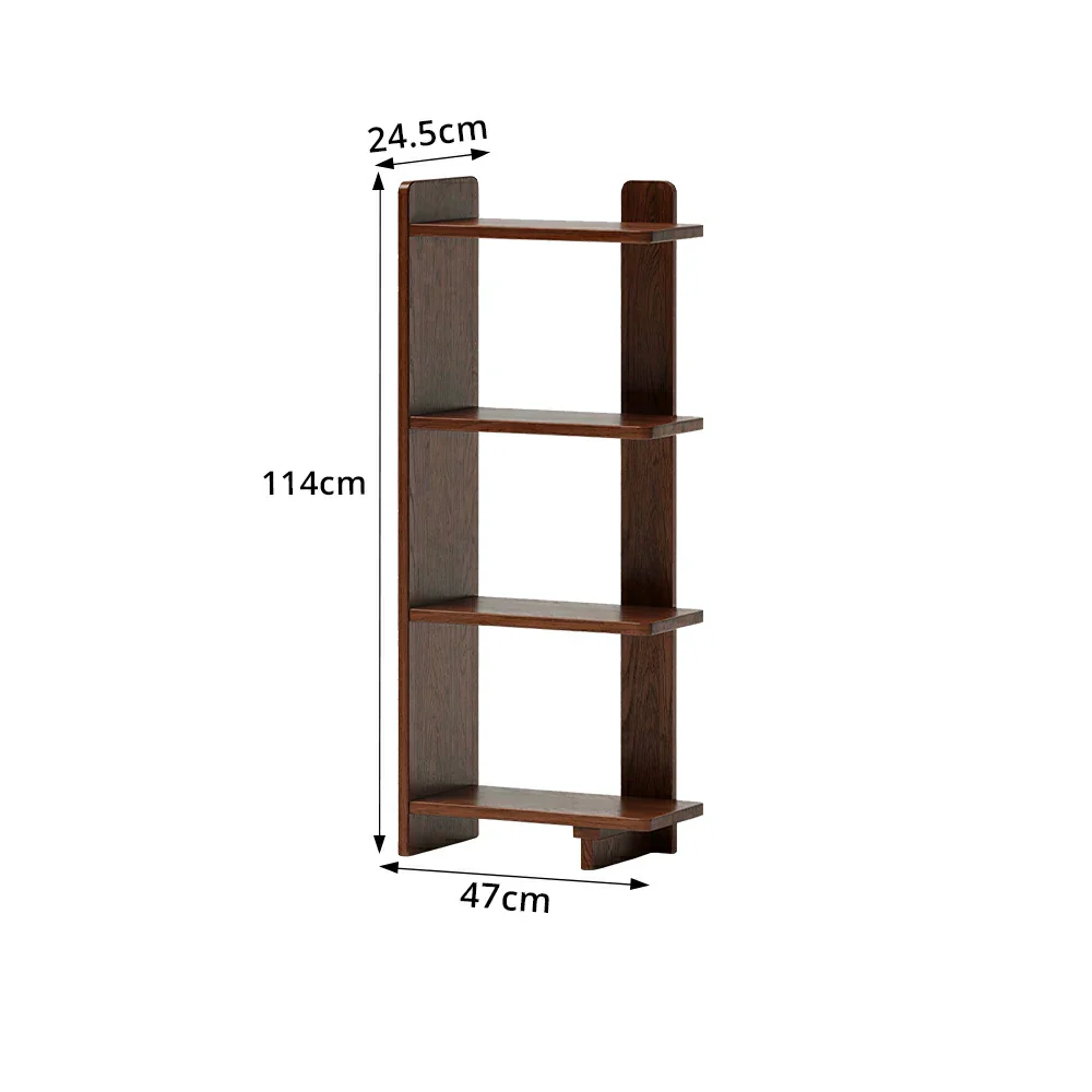 LIVARA Vertical Storage Shelf Solid Wood Multi Layer Display Rack for Living Room Study & Corner Spaces - Walnut - Image 7