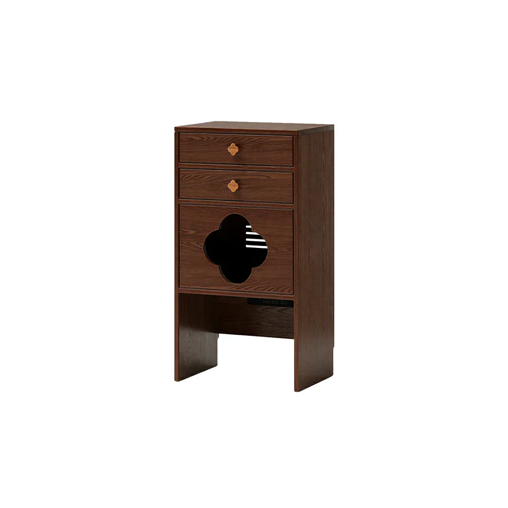 LIVARA Cat Storage Cabinet Built in Cat Rest Area with Drawers for Small Homes & Pet Friendly Spaces - Walnut