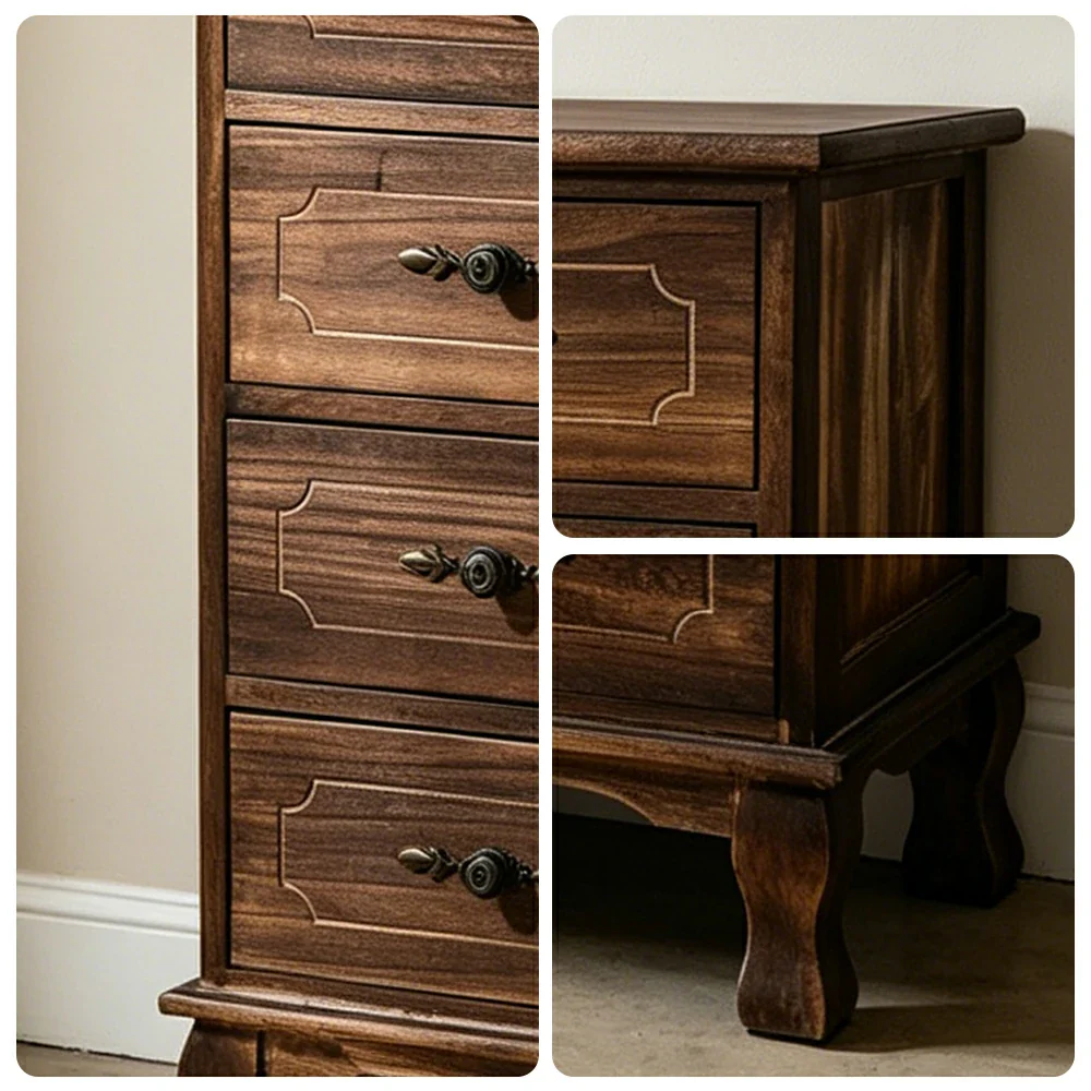 LIVARA Solid Wood Multi Drawer Cabinet Vintage Storage Chest for Bedroom Living Room & Entryway - Image 3