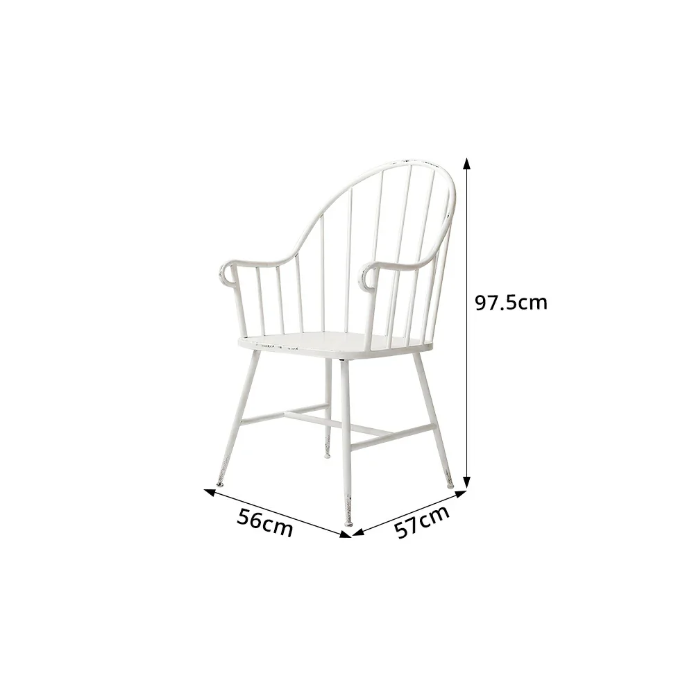 LIVARA Iron Leisure Chair Curved High Back Vintage Finish for Dining Room Balcony Cafe Corner - Image 8