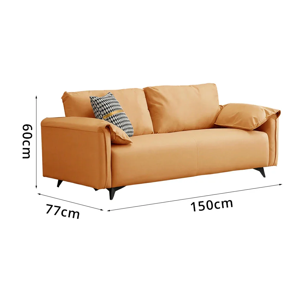 LIVARA Tech Fabric Sofa - Modern Living Room Lounge Couch - Orange - Image 7