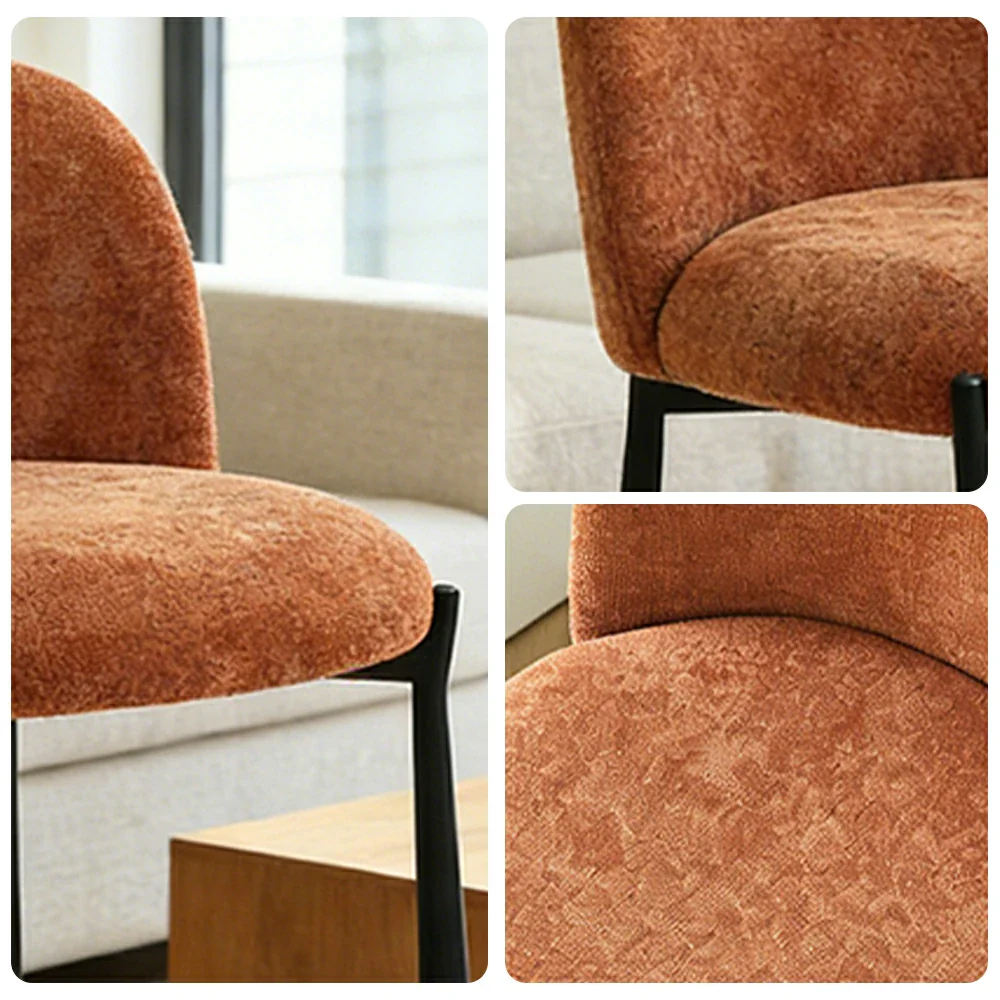 LIVARA Modern Bar Stool - Ergonomic Curved Backrest, Soft Upholstered Seat, Stable Metal Legs, Kitchen & Bar Use, Seat Height 65cm - Brown - Image 3