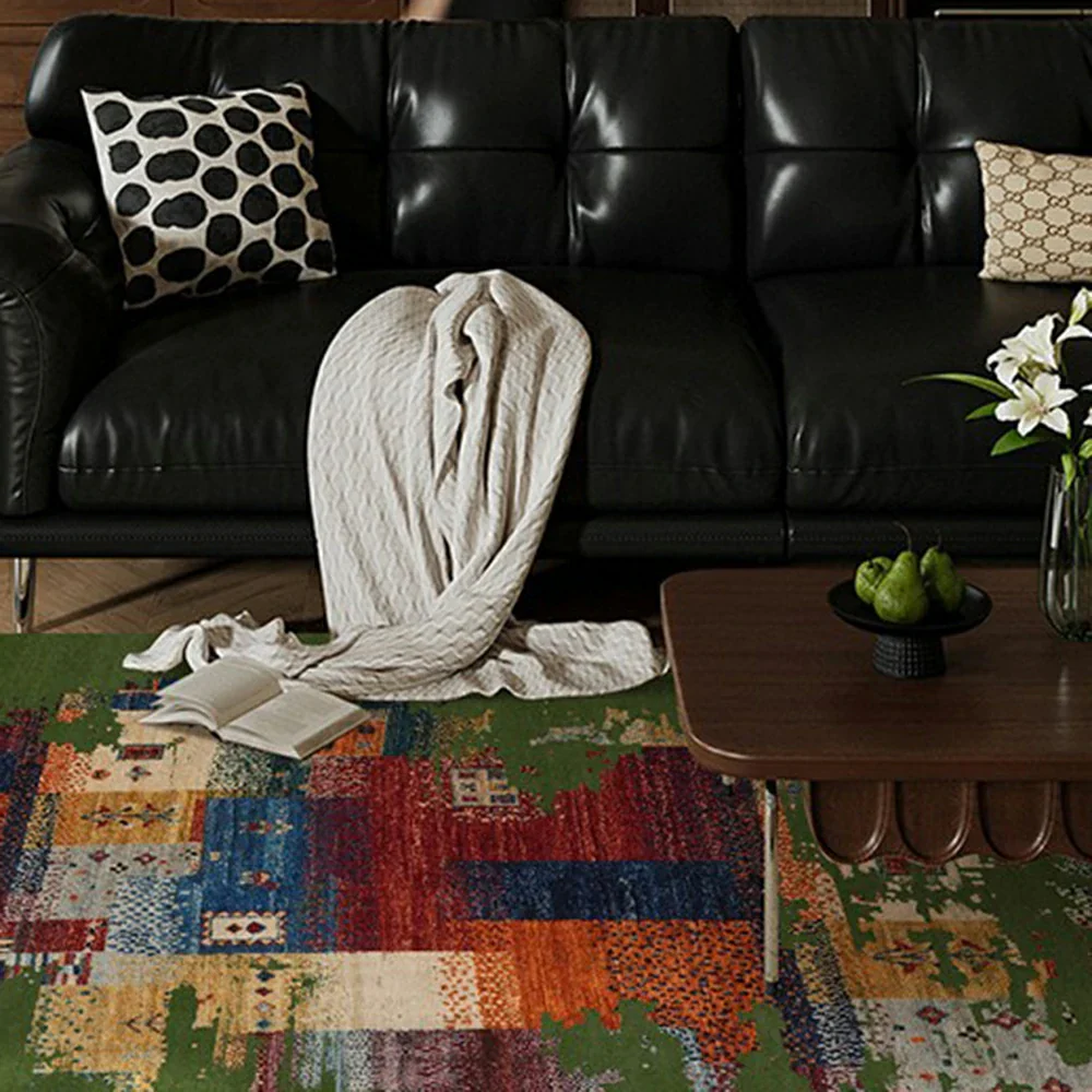 LIVARA 160/200cm Loop-Pile Rug - Upgraded Non-Slip Eco Cotton-Latex Backing - Waterproof, Stain-Resistant, Soft & Durable - Green - Image 4