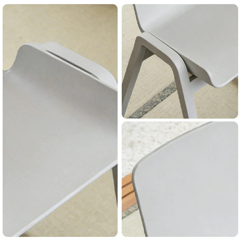 LIVARA Modern Meeting Chair - Ergonomic PP Plastic Seat with Solid Bentwood Legs, Lightweight Minimalist Design for Office & Dining Use - White - Image 3