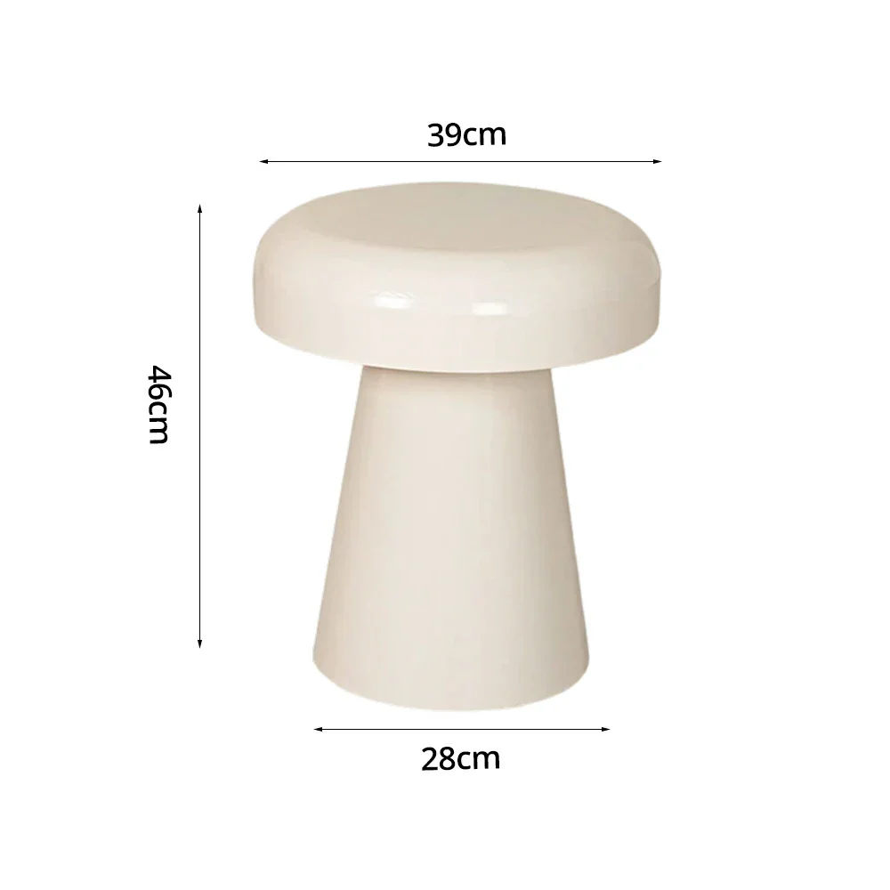 LIVARA Modern Side Table - Compact Metal Design, Smooth Gloss Finish, Stable Base for Living Room & Home Office, 46cm Height - White - Image 5