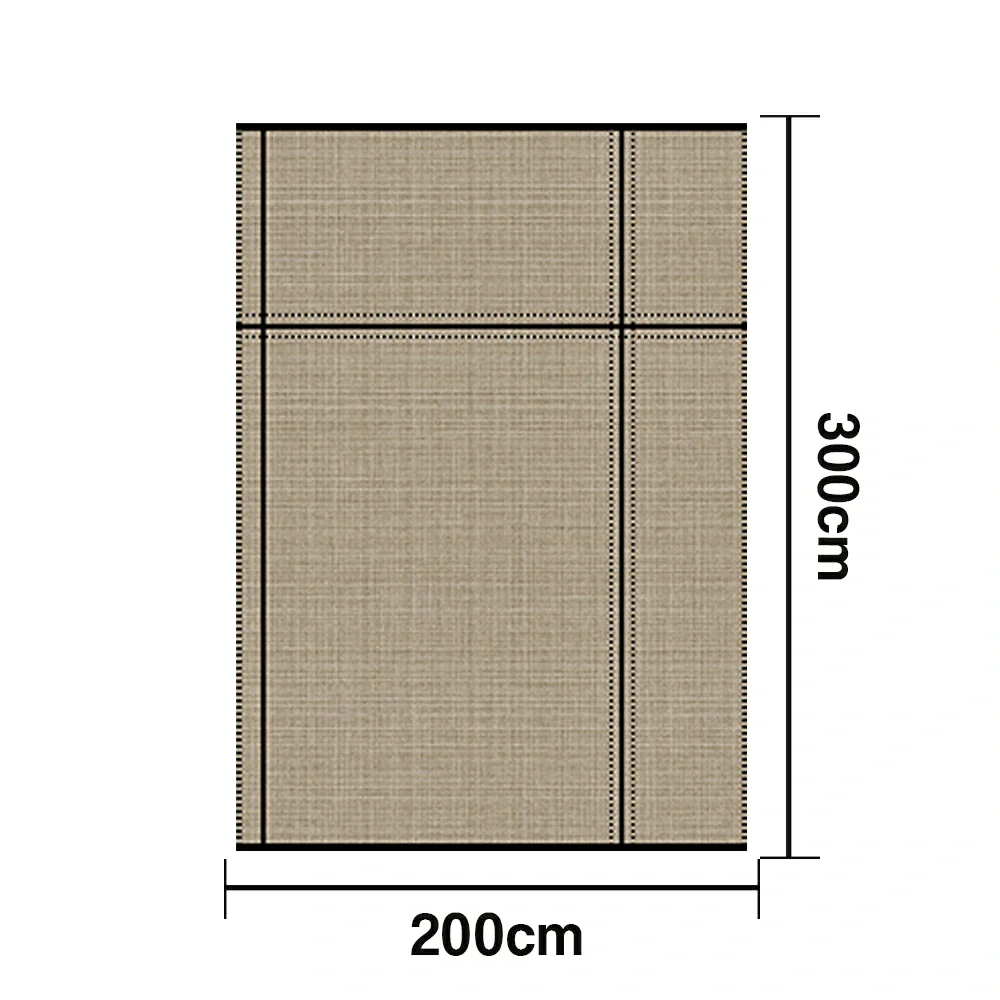 LIVARA 160/200cm Minimalist Line-Grid Loop-Pile Rug - Upgraded Non-Slip Eco Cotton-Latex Backing - Waterproof, Stain-Resistant, Soft & Durable - Beige Black - Image 6