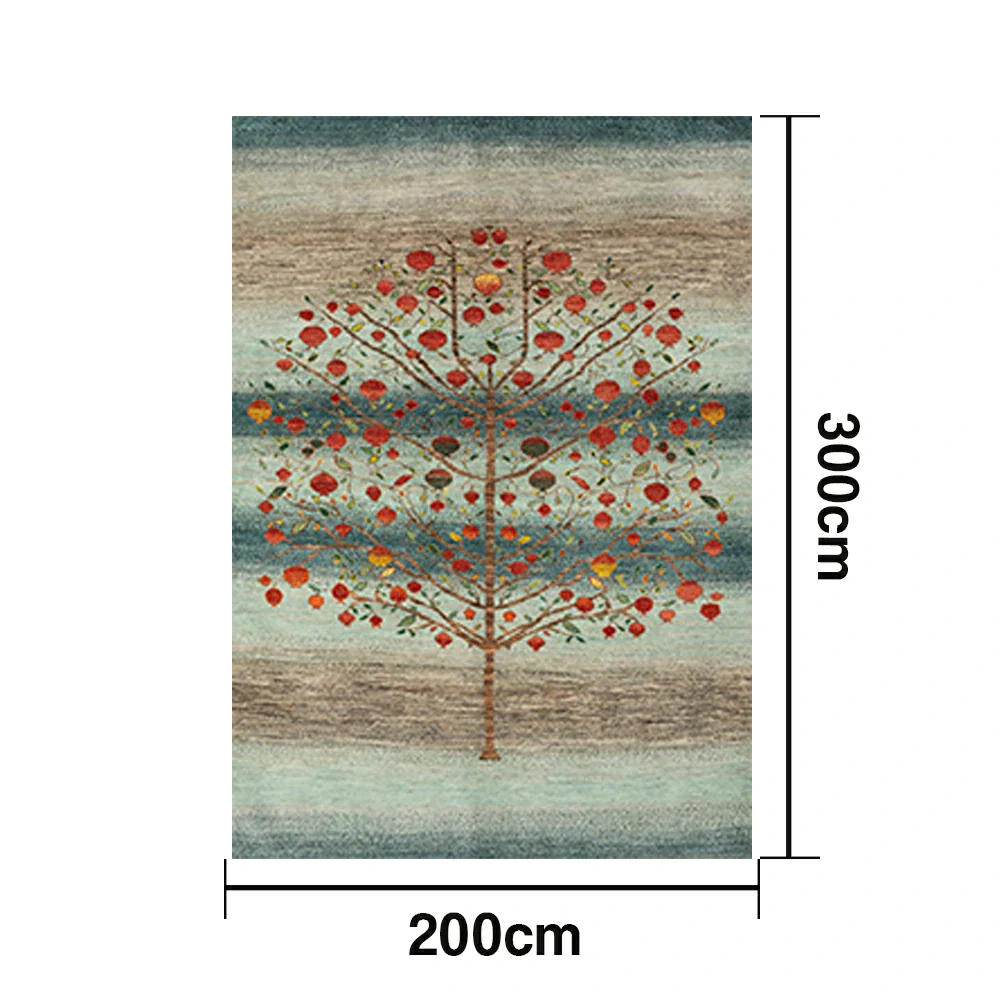 LIVARA 160/200cm Tree-of-Life Gabbeh Loop-Pile Rug - Upgraded Non-Slip Eco Cotton-Latex Backing - Waterproof, Stain-Resistant, Soft & Durable - Blue - Image 6