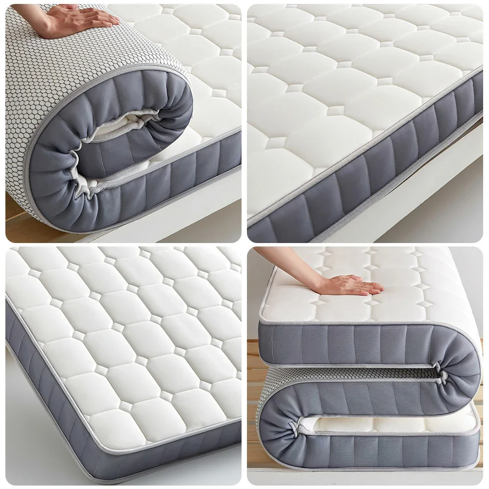 LIVARA Latex Memory Foam Mattress 120/150/180cm - 5.5cm Thick, Resilient Support, Breathable Cotton Cover, Antibacterial Milk Silk, Non-Slip Base - White - Image 3