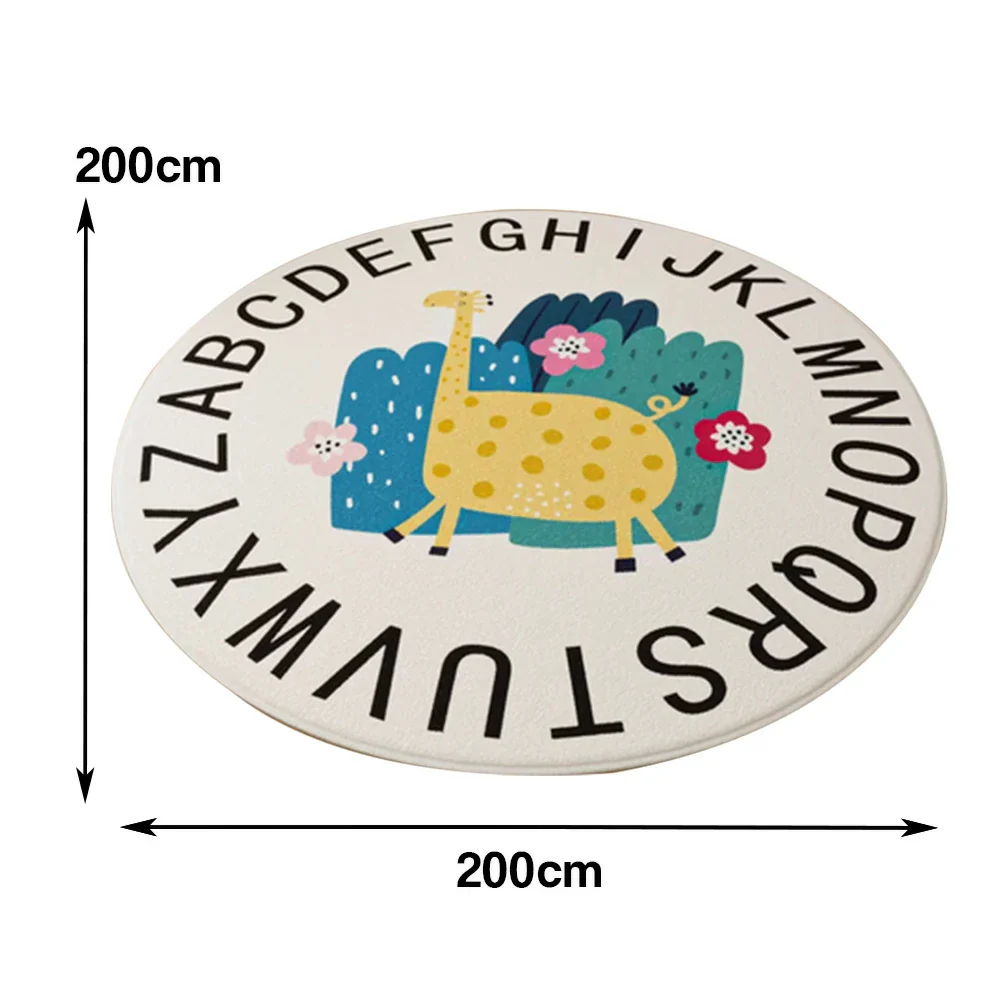 LIVARA Kids Plush Play Mat Non Slip High Density Soft Surface Durable Cozy and Floor Protective Alphabet Giraffe Theme - Image 5