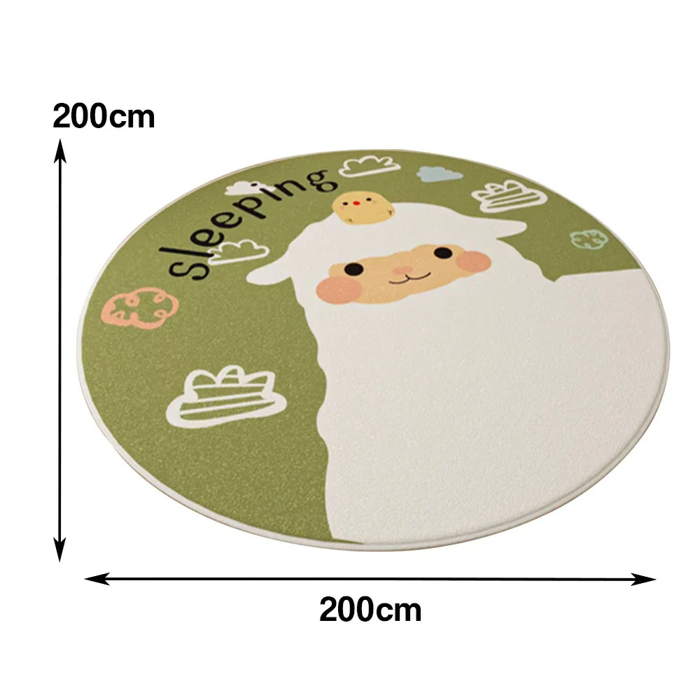 LIVARA Kids Plush Play Mat Non Slip High Density Soft Surface Durable Cozy and Floor Protective Little Green Sheep Theme - Image 5