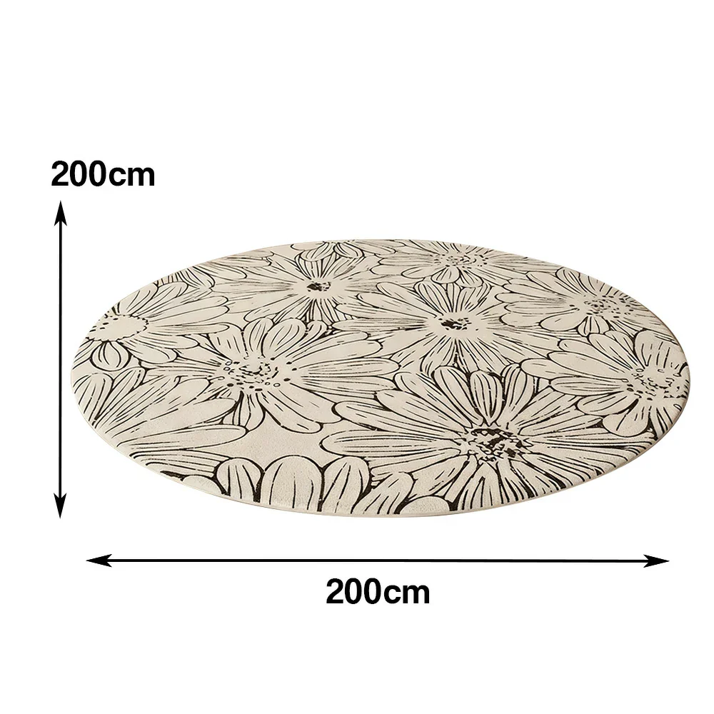 LIVARA 200cm Floor Rugs Theme Floral Ink Poetry Water Resistant Soft Surface High Density Woven Construction Non Slip Backing Easy Care - Image 5