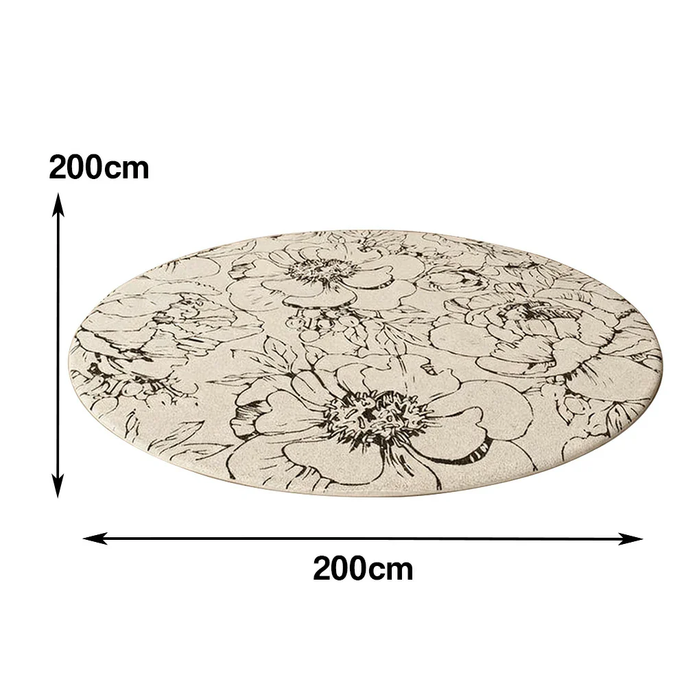 LIVARA 200cm Floor Rugs Theme Floral Ink Poetry Premium Woven Yarn Comfortable Feel Stain Protection Quiet Anti Slip Base - Image 5