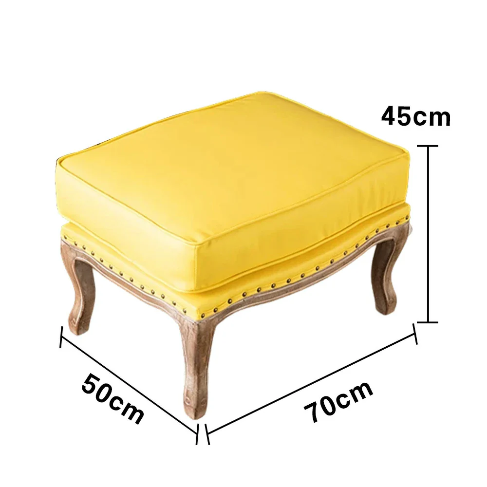 LIVARA Green Orchid Embroidered Linen Armchair with Matching Ottoman - Soft Linen Upholstery, High-Resilience Cushion, Solid Wood Frame - Yellow - Image 10