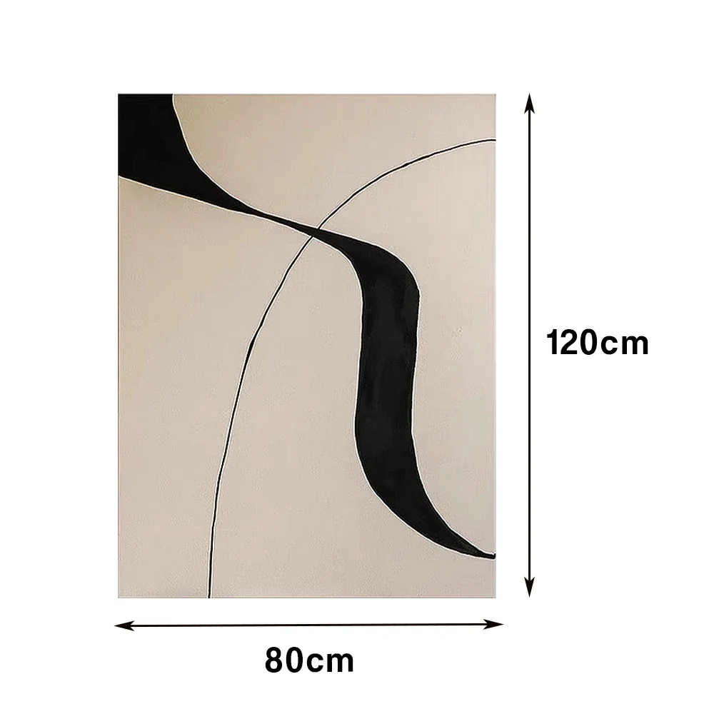LIVARA Hand-Painted Oil Painting 60/80/120cm - Neutral Wall Art Featuring Textured Brush Details and a Clean, Simple Layout - Image 6