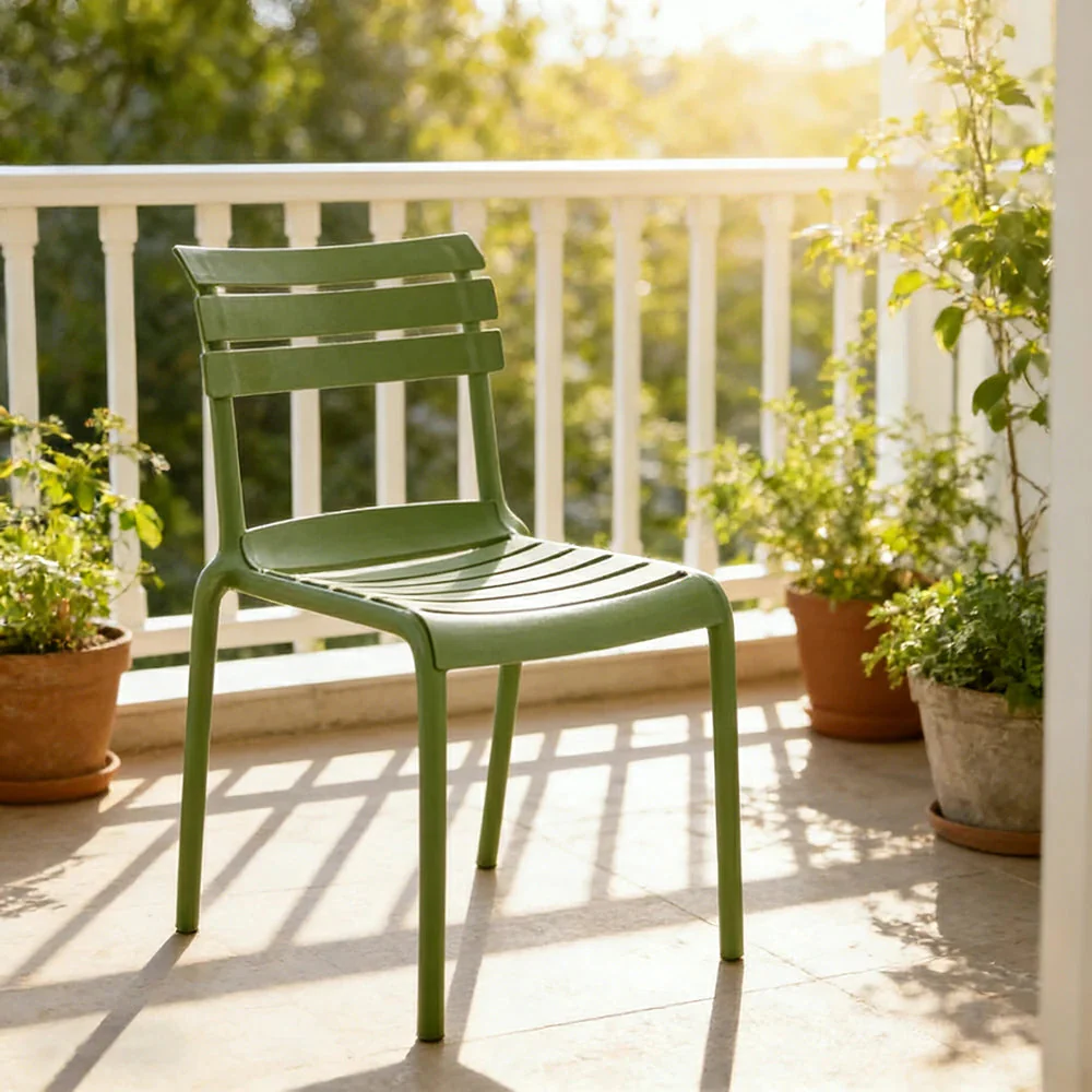 LIVARA Dining Chair - Ergonomic Curved Backrest, One-Piece Reinforced Frame, Durable Water-Resistant Shell, Armrest or Armless Options - Green - Image 7