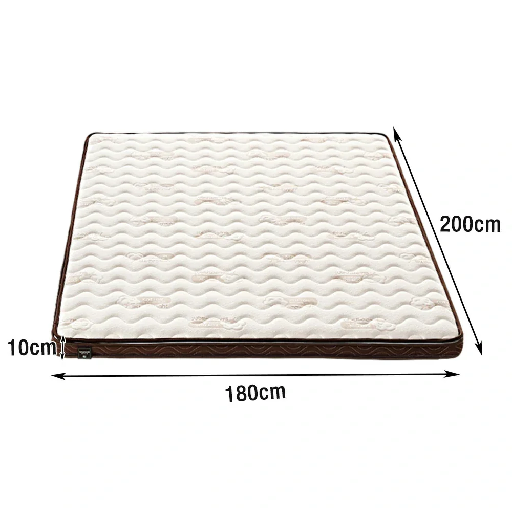 LIVARA Foldable Latex Coir Mattress 120/150/180cm - 10cm Thick, Resilient Support, Antibacterial, Breathable Cotton Surface, Safe Rounded Corners - Image 8