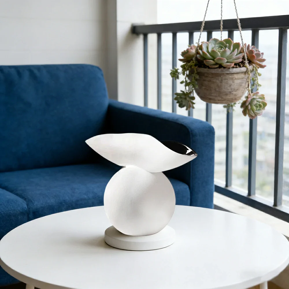 LIVARA Ceramic Vase Ornament Morning Dew Decorative Piece Artistic Home Display Matte Ceramic Calm Natural Texture - White - Image 2