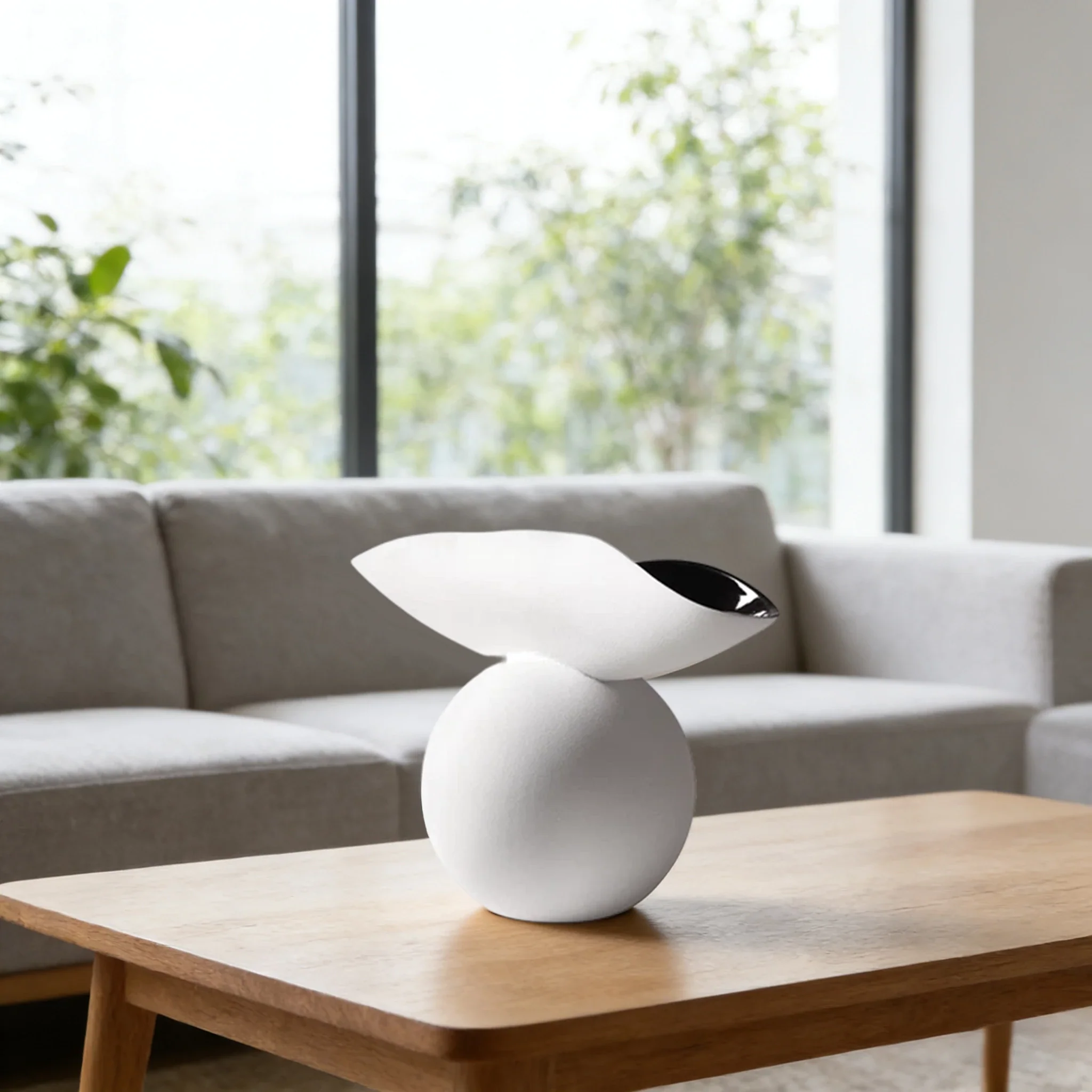 LIVARA Ceramic Vase Ornament Morning Dew Decorative Piece Artistic Home Display Matte Ceramic Calm Natural Texture - White - Image 4