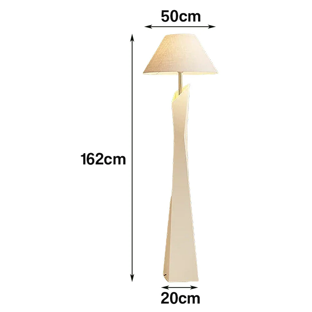LIVARA Modern Floor Lamp Soft Ambient Light Hat-Style Linen Shade Resin Frame Elegant Style - White - Image 5