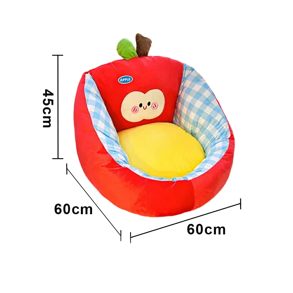 LIVARA 50/60cm Floor Seat Cushion, Wraparound Support Design, Plush Filled Core, Red Apple Pattern, Non-Slip Base - Image 6