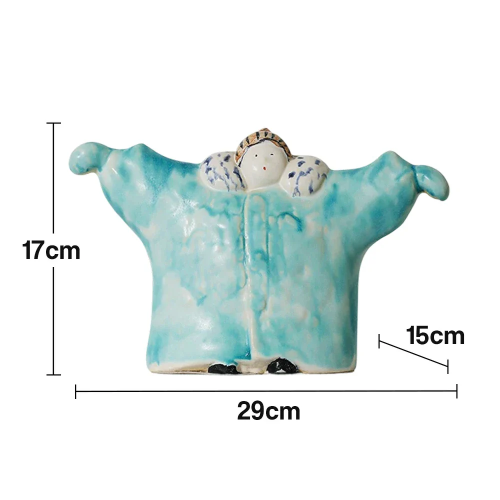LIVARA Embrace Ceramic Figurine - Sculptural Hugging Design with Handcrafted Artistic Finish, Heartwarming Accent Decor for Modern Homes - Light Blue - Image 5
