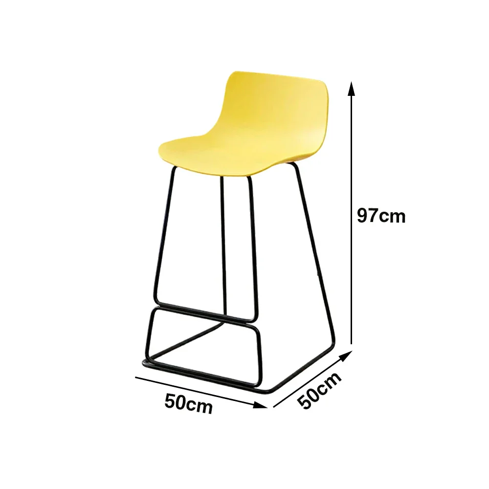 LIVARA 87/97cm Bar Chair - Ergonomic Curved Seat, Durable PP Shell, Powder-Coated Steel Frame, Commercial-Grade Stability - Yellow - Image 5